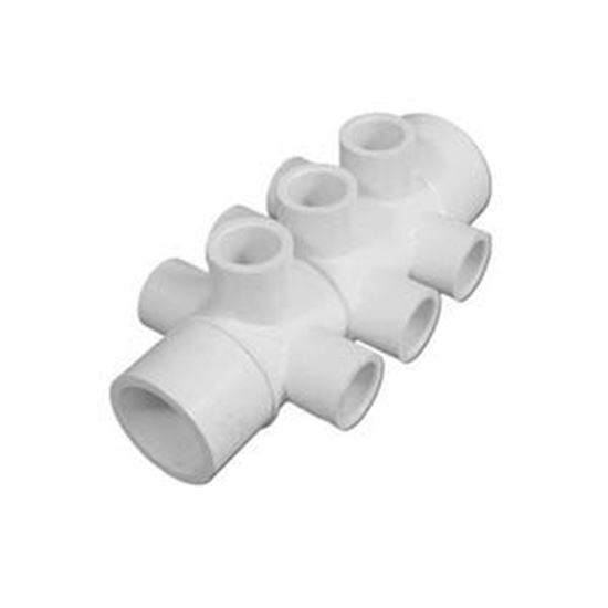 Picture of Manifold, Pvc, Waterway, 1-1/2"S X 1-1/2"Spg (9) 1/2"S 672-4460