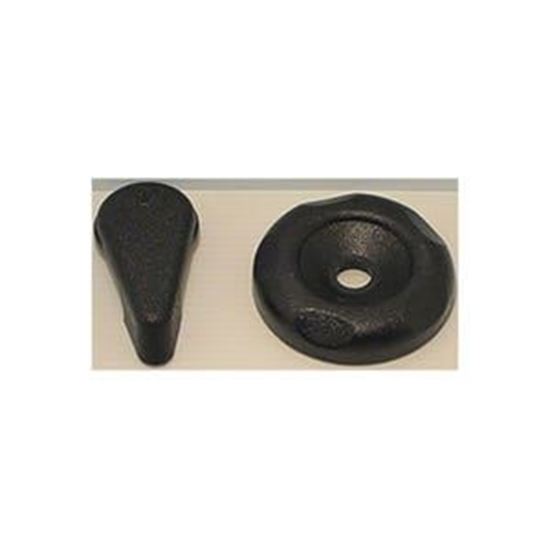 Picture of Knob, Diverter Valve, 2 In, Black, 5 Scallop With Tear 14933